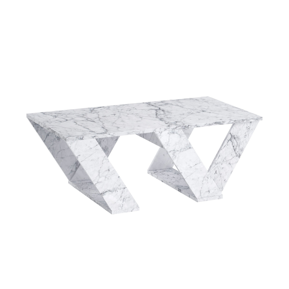 Τραπεζάκι Σαλονιού Argithea Μάρμαρο Carrara 110x60x40 εκ. Μελαμίνης