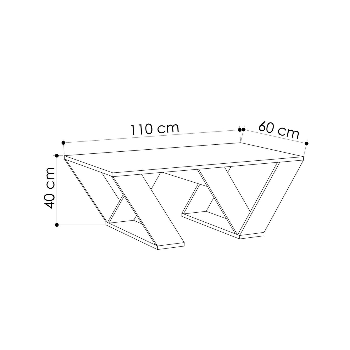Τραπεζάκι Σαλονιού Argithea Μάρμαρο Carrara 110x60x40 εκ. Μελαμίνης