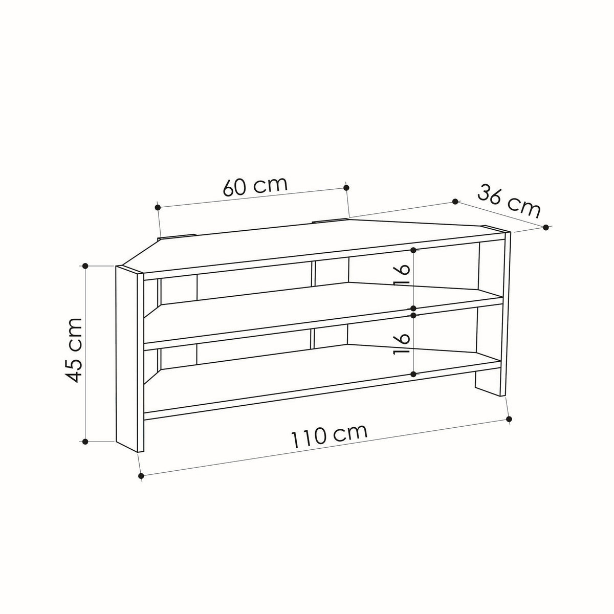 Έπιπλο Τηλεόρασης Gialova Λευκό 110x36x45 εκ. Μελαμίνης