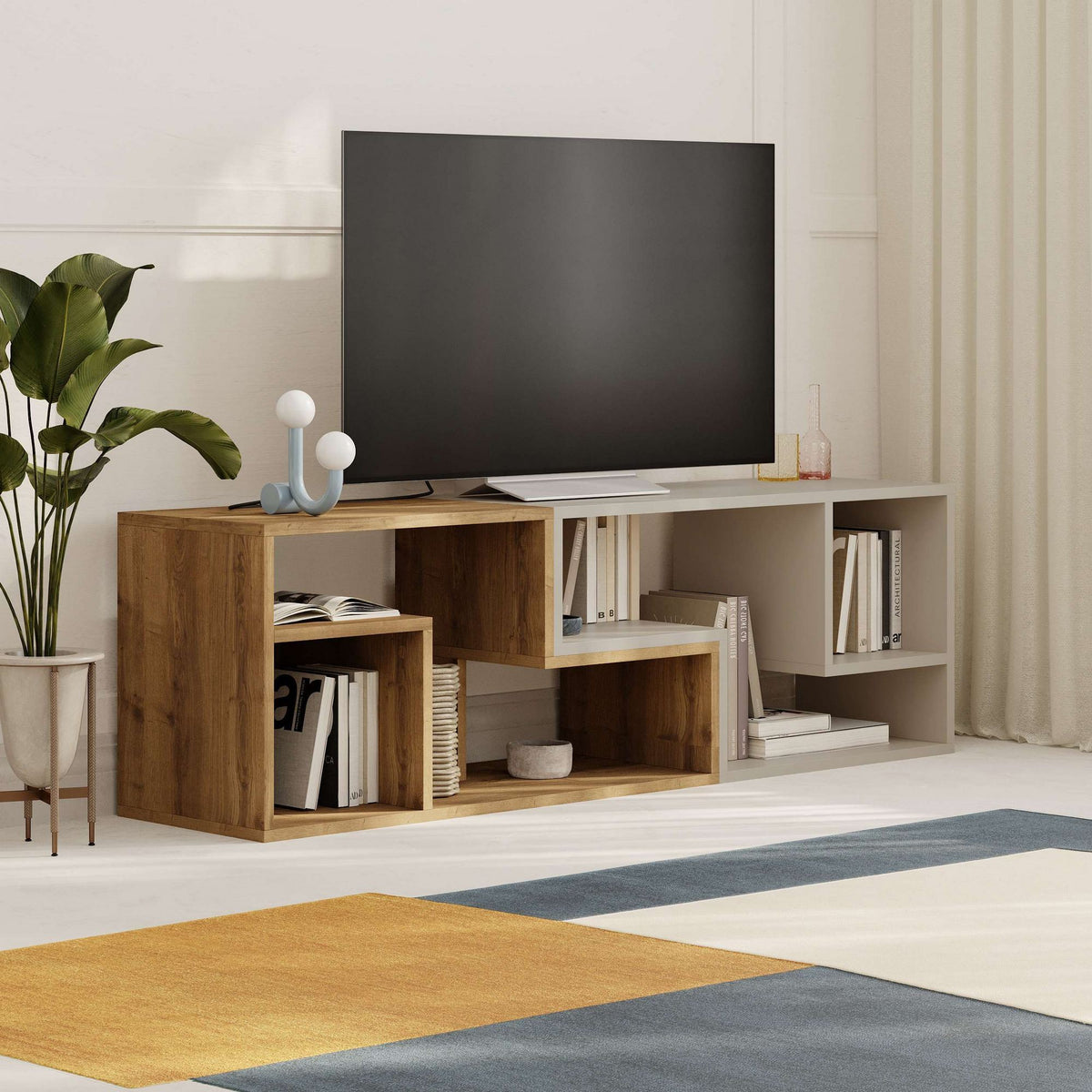 Έπιπλο Τηλεόρασης Mouros Hitit - Αμμόλιθος 145x35x44.8 εκ. Μελαμίνης - Pakobazaar