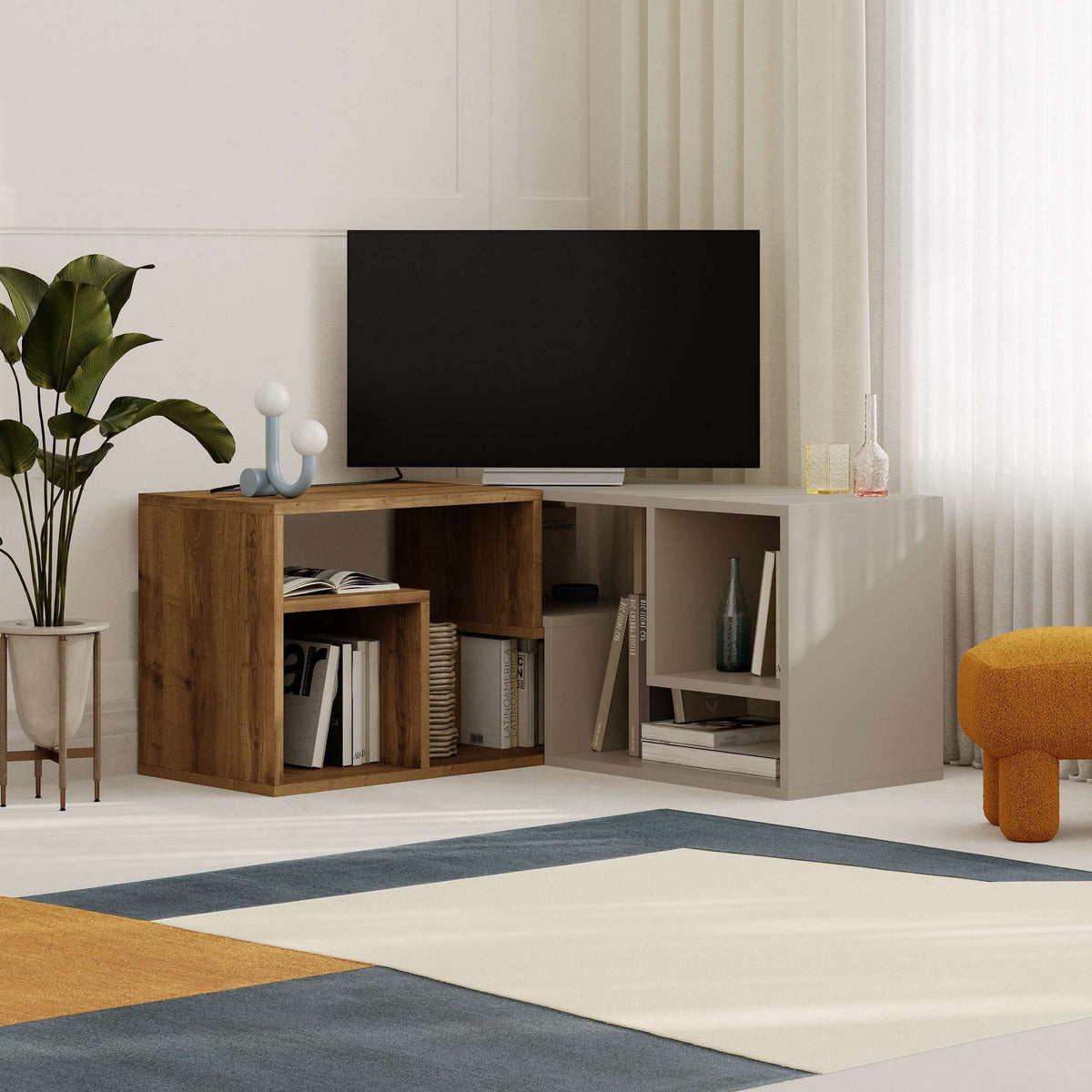 Έπιπλο Τηλεόρασης Mouros Hitit - Αμμόλιθος 145x35x44.8 εκ. Μελαμίνης - Pakobazaar