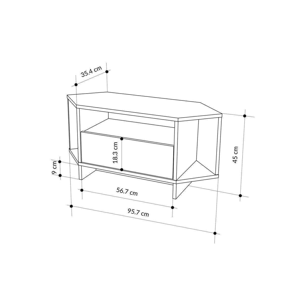 Έπιπλο Τηλεόρασης Kastri Hitit 95.7x35.4x45 εκ. Μελαμίνης