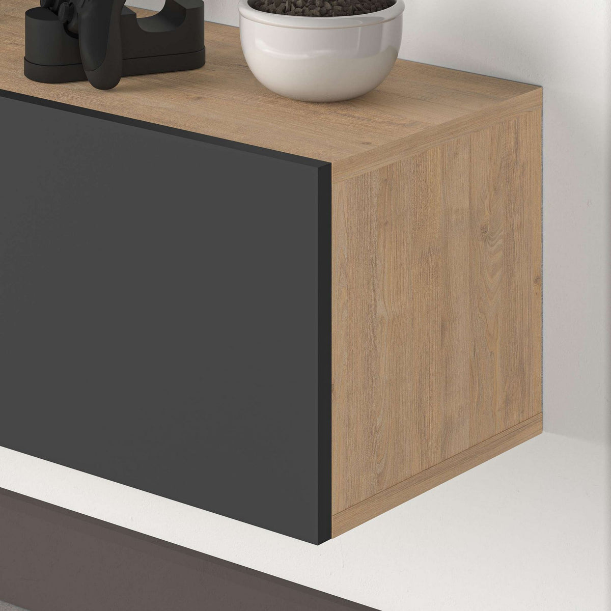 Έπιπλο Τηλεόρασης Pomos Δρυς Sapphire - Ανθρακί 30x30 εκ. Μελαμίνης