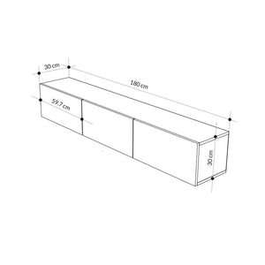 Έπιπλο Τηλεόρασης Pomos Δρυς Sapphire - Ανθρακί 30x30 εκ. Μελαμίνης