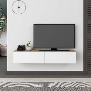 Έπιπλο Τηλεόρασης Pomos Δρυς Sapphire - Λευκό 135x31.7x25 εκ. Μελαμίνης