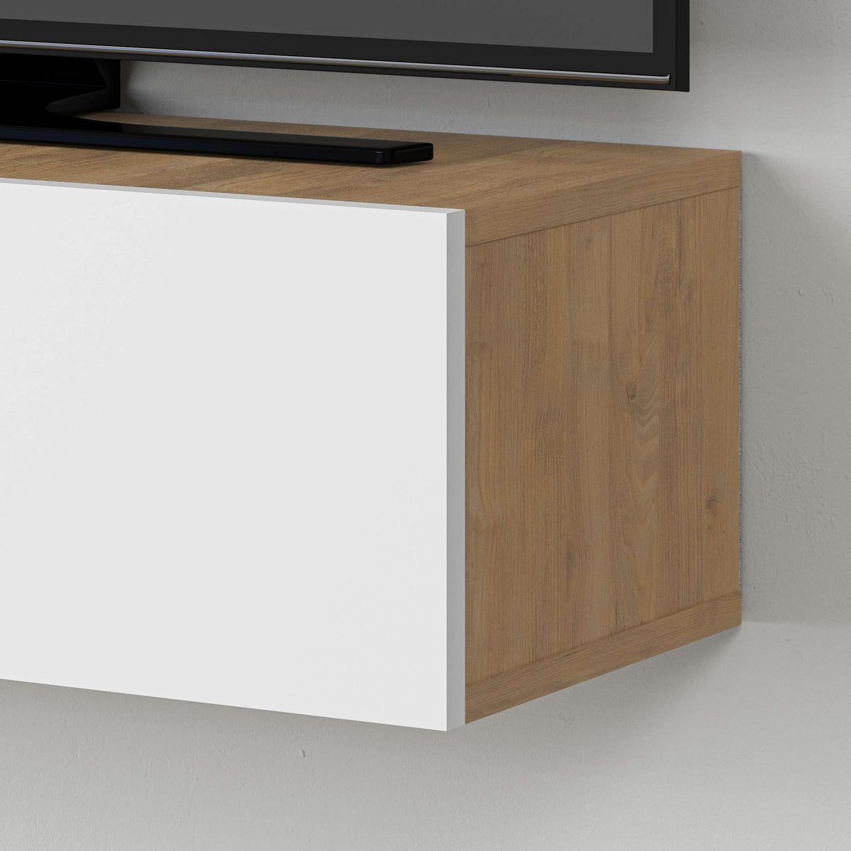 Έπιπλο Τηλεόρασης Pomos Δρυς Sapphire - Λευκό 135x31.7x25 εκ. Μελαμίνης