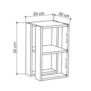 Κομοδίνο Avgeniki Travertine 30x30x55 εκ. Μελαμίνης