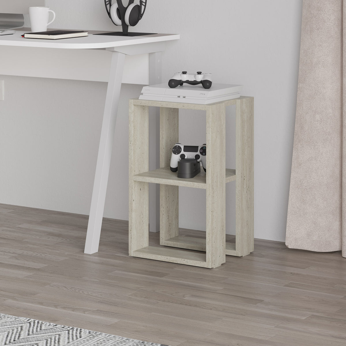 Κομοδίνο Avgeniki Travertine 30x30x55 εκ. Μελαμίνης