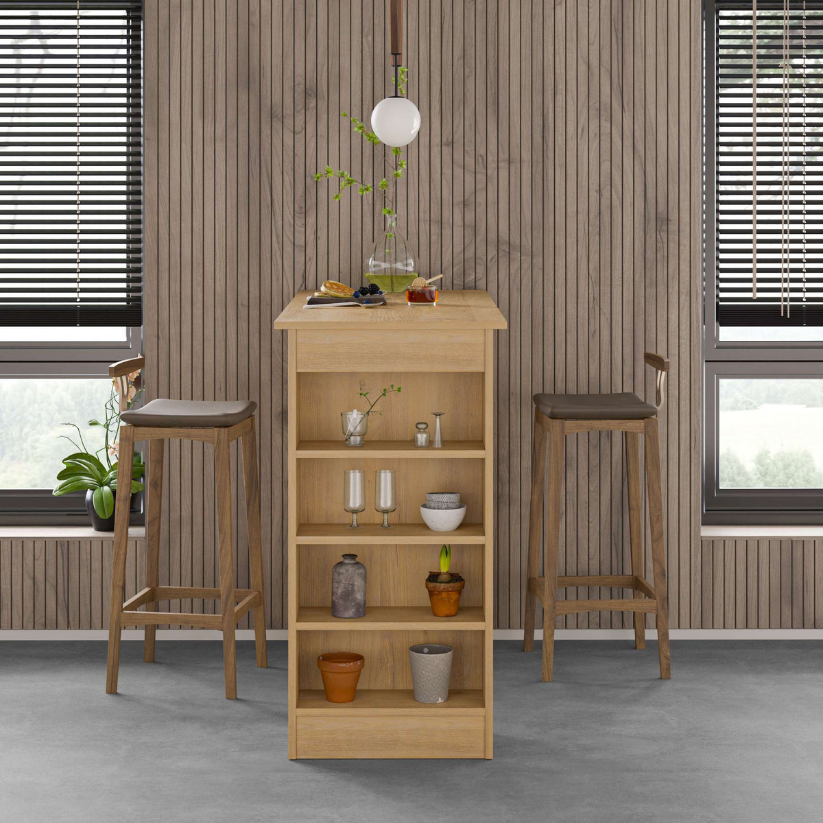 Τραπέζι Μπαρ Mesongi Δρυς Sapphire 117x54x101.8 εκ. Μελαμίνης - Pakobazaar
