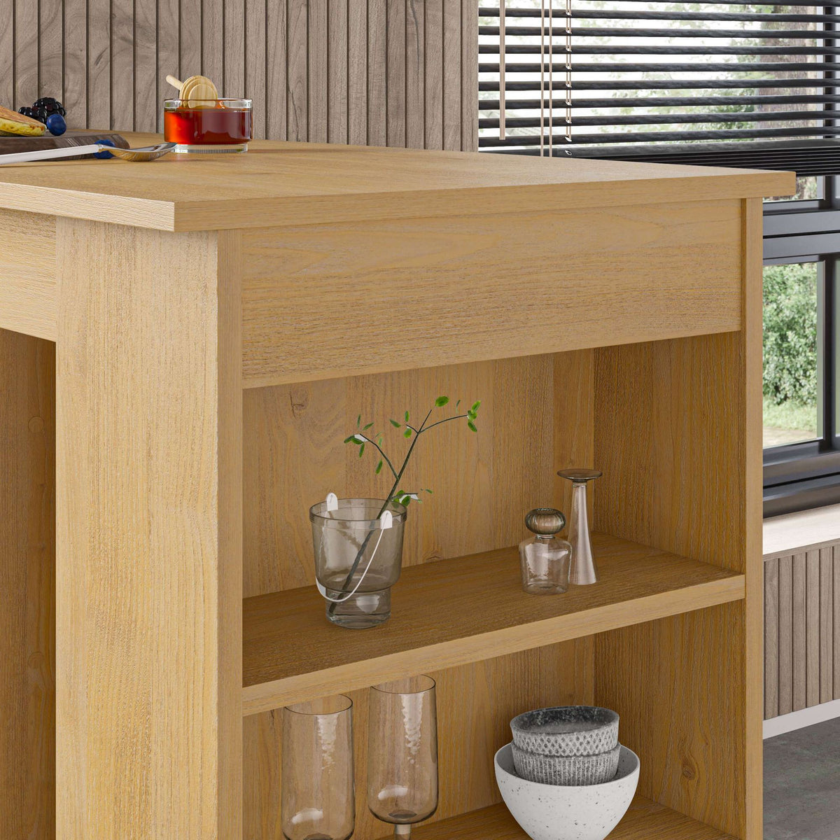 Τραπέζι Μπαρ Mesongi Δρυς Sapphire 117x54x101.8 εκ. Μελαμίνης - Pakobazaar