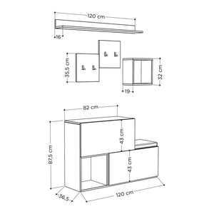 Έπιπλο Εισόδου Levrossos Λευκό 120x40x78 εκ. Μελαμίνης