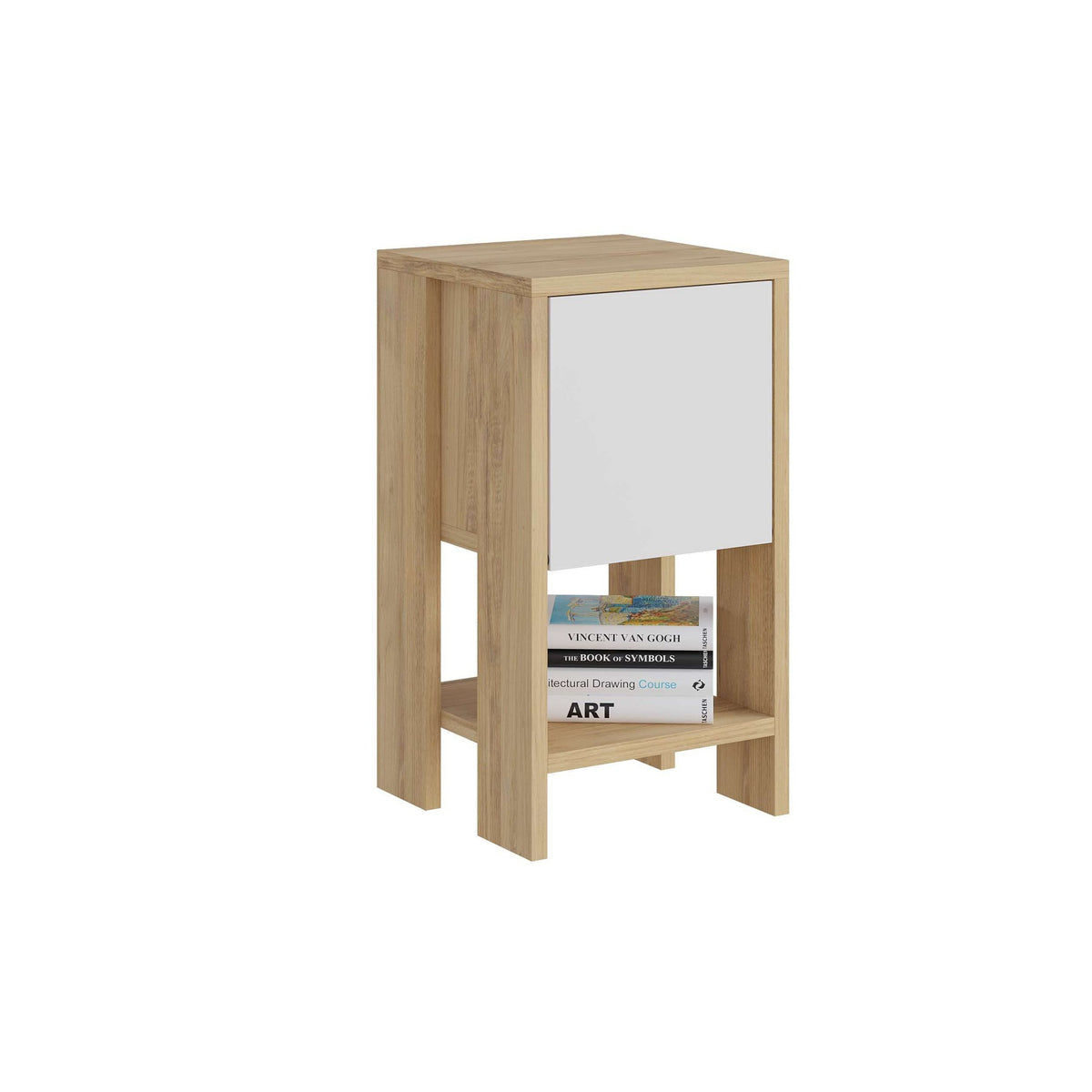 Κομοδίνο Epanomi Δρυς Sapphire - Λευκό 30x30x55 εκ. Μελαμίνης