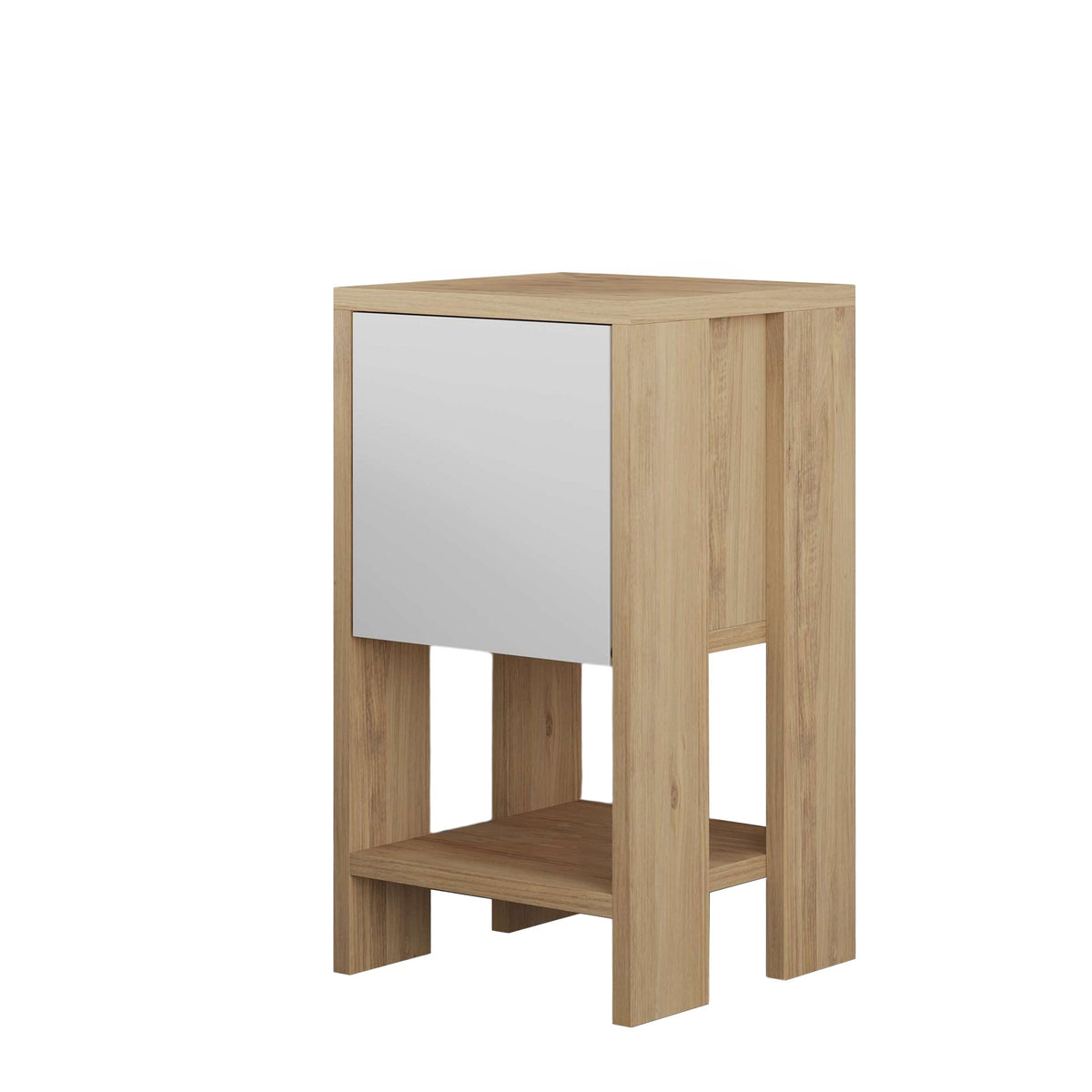 Κομοδίνο Epanomi Δρυς Sapphire - Λευκό 30x30x55 εκ. Μελαμίνης