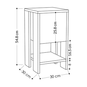 Κομοδίνο Epanomi Δρυς Sapphire - Λευκό 30x30x55 εκ. Μελαμίνης