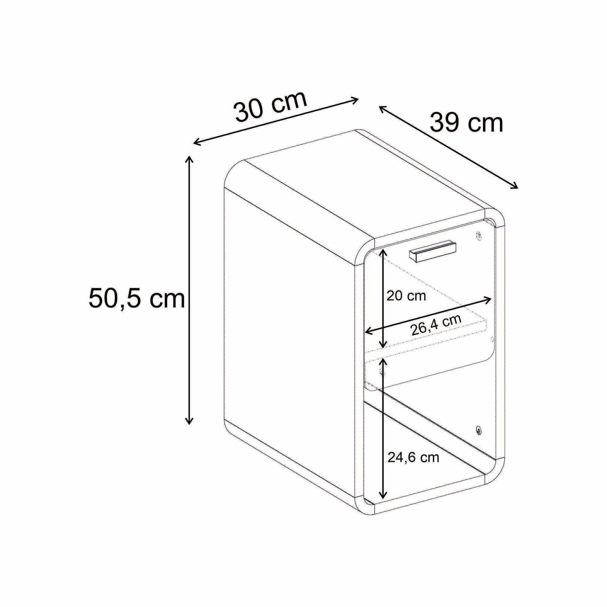 Κομοδίνο Tylisos Φυσικό 30x39x50.5 εκ. Μελαμίνης