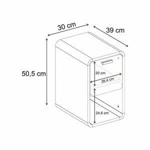 Κομοδίνο Tylisos Φυσικό 30x39x50.5 εκ. Μελαμίνης