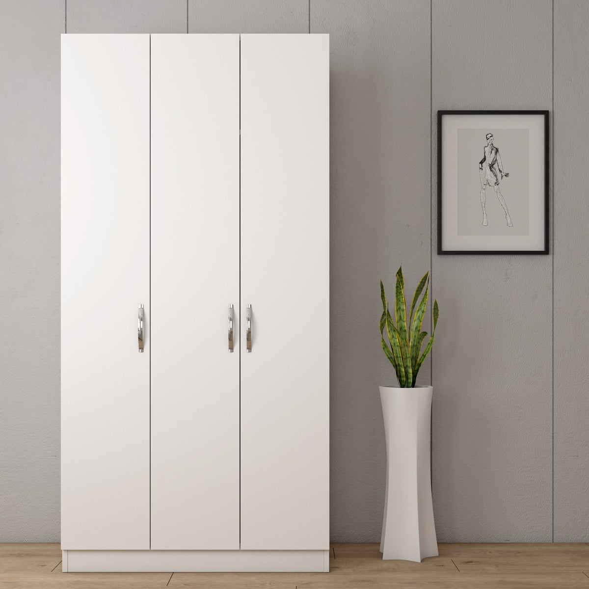 Ντουλάπα Sirako Λευκό 90x50x181 εκ.