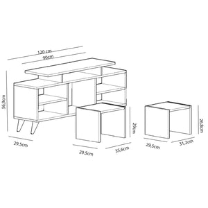 Σύνθεση Τηλεόρασης Troizina Λευκό - Cordoba 120x29.5x56.9 εκ. Μελαμίνης