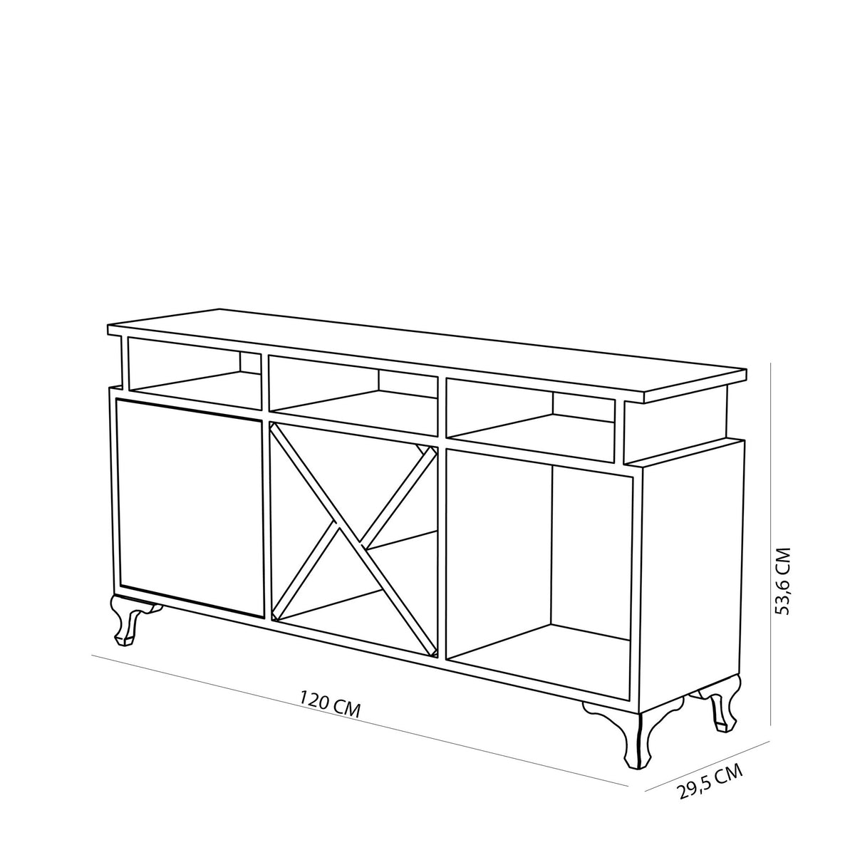 Έπιπλο Τηλεόρασης Megalo Λευκό - Cordoba 120x29.5x53.6 εκ. Μελαμίνης