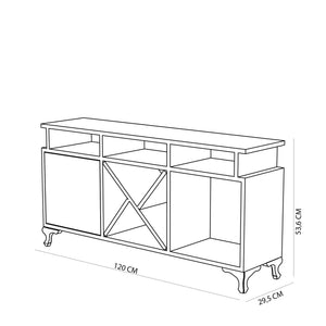 Έπιπλο Τηλεόρασης Megalo Λευκό - Cordoba 120x29.5x53.6 εκ. Μελαμίνης