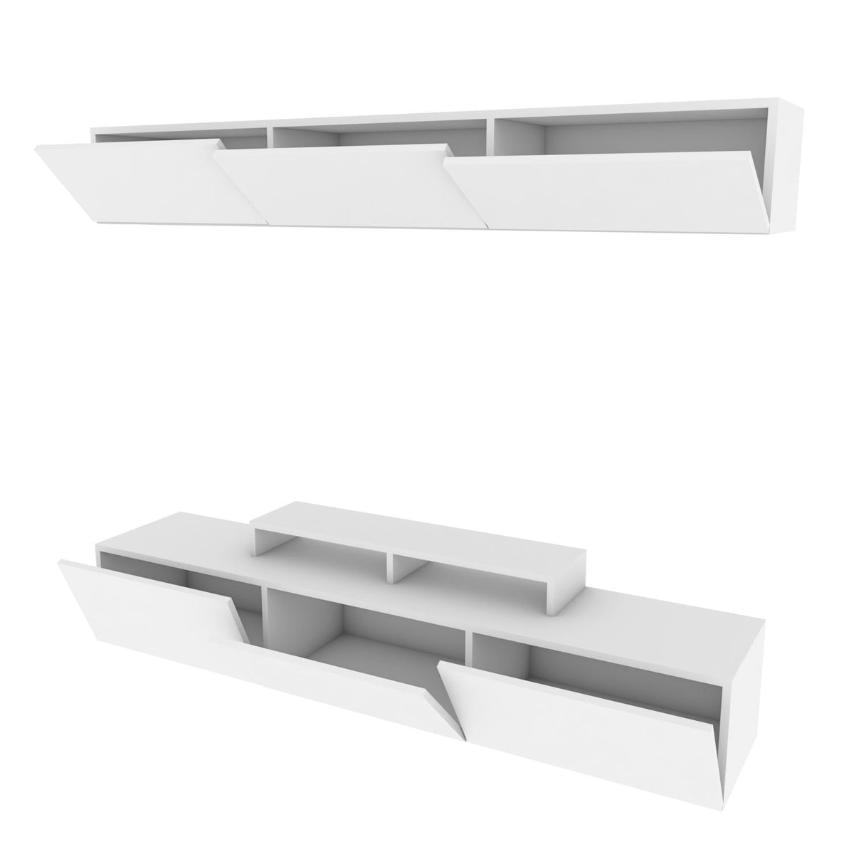 Σύνθεση Τηλεόρασης Kouma Λευκό 180x37.4x40 εκ. Μελαμίνης