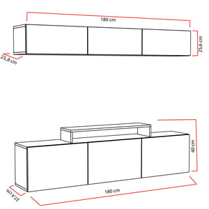 Σύνθεση Τηλεόρασης Kouma Λευκό 180x37.4x40 εκ. Μελαμίνης