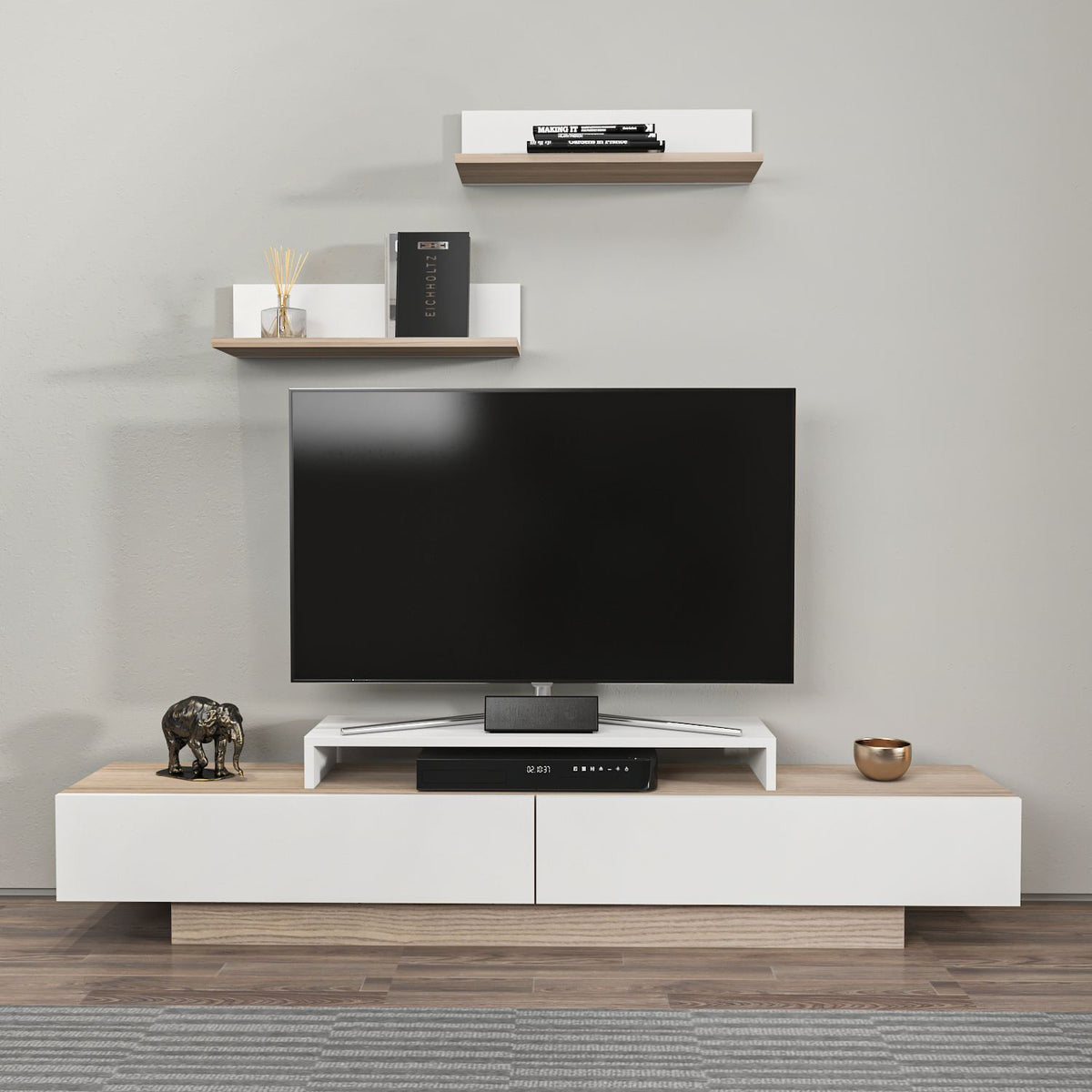 Σύνθεση Τηλεόρασης Afroditi Λευκό - Cordoba 180x31x40 εκ. Μελαμίνης