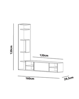 Σύνθεση Τηλεόρασης Adamas Λευκό 160x29.5x120 εκ. Μελαμίνης