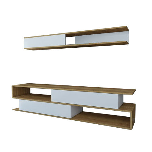 Σύνθεση Τηλεόρασης Ezousa Teak - Λευκό 176x31.5x39 εκ. Μελαμίνης