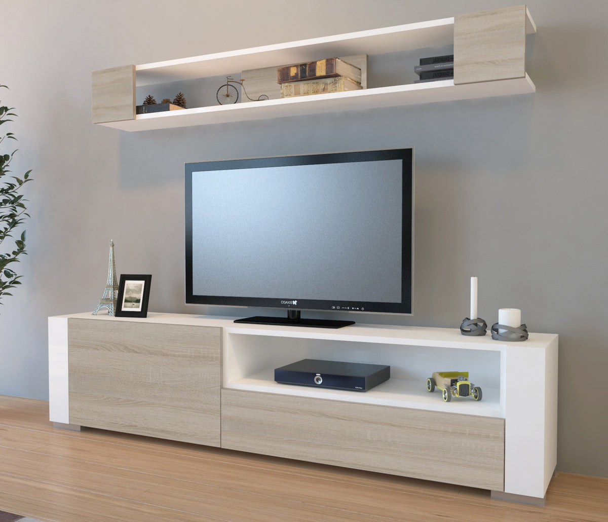 Σύνθεση Τηλεόρασης Kryos Λευκό - Cordoba 180x31.5x44 εκ. Μελαμίνης