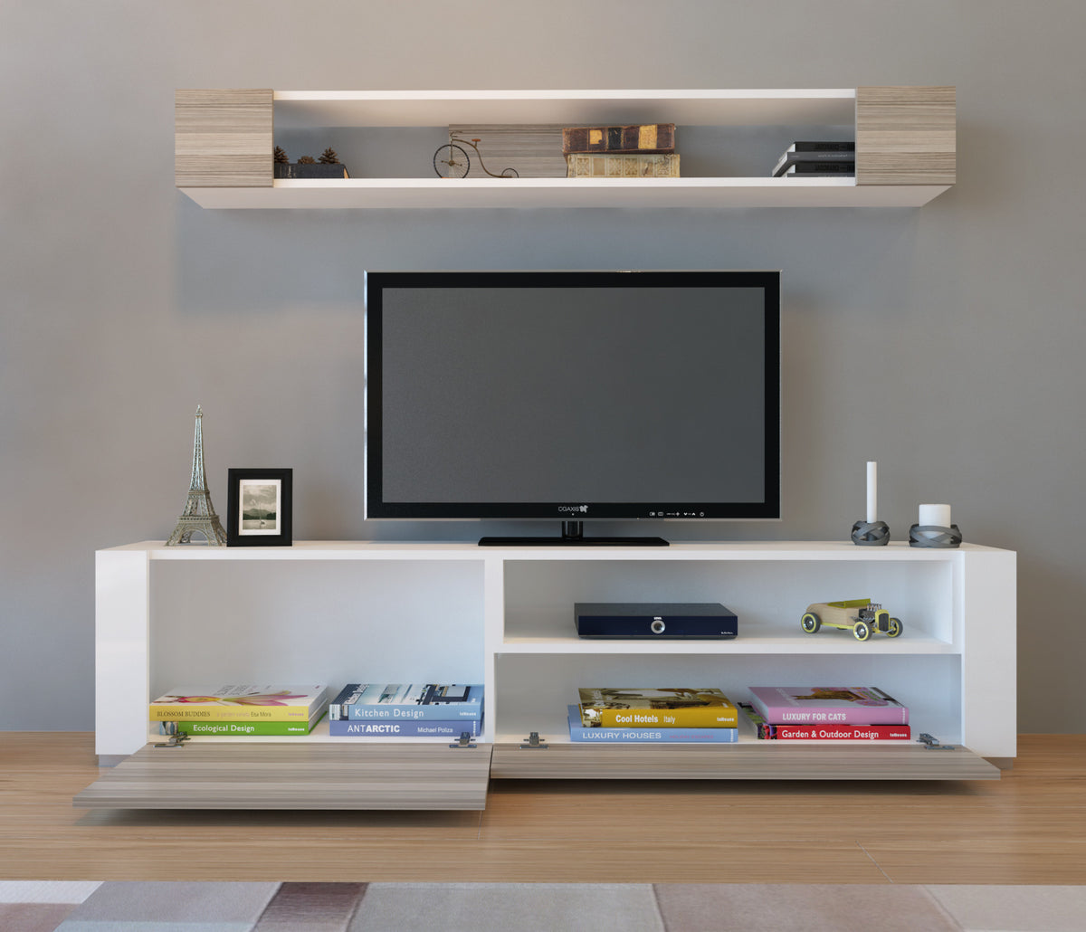 Σύνθεση Τηλεόρασης Kryos Λευκό - Cordoba 180x31.5x44 εκ. Μελαμίνης