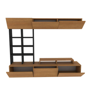 Σύνθεση Τηλεόρασης Aetomilitsa Teak - Μαύρο 180x37x40 εκ. Μελαμίνης