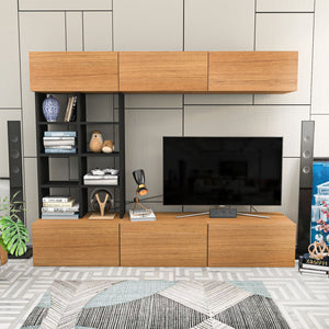 Σύνθεση Τηλεόρασης Aetomilitsa Teak - Μαύρο 180x37x40 εκ. Μελαμίνης