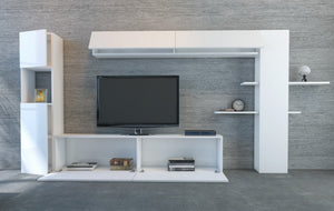 Σύνθεση Τηλεόρασης Melanarga Λευκό 215x31.5x150 εκ. Μελαμίνης
