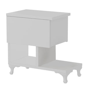 Κομοδίνο Tegea Λευκό 46.8x33x46.8 εκ. Μελαμίνης