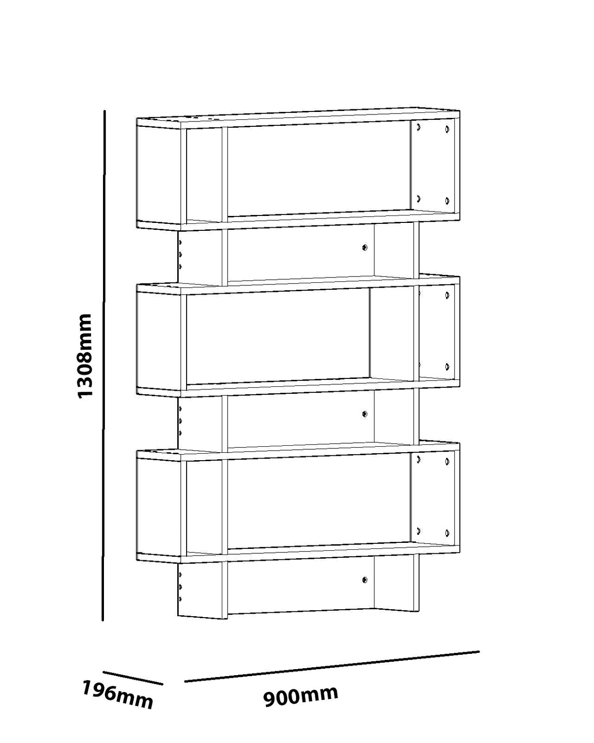 Βιβλιοθήκη Vourgareli Λευκό 90x19.6x130.8 εκ. Μελαμίνης