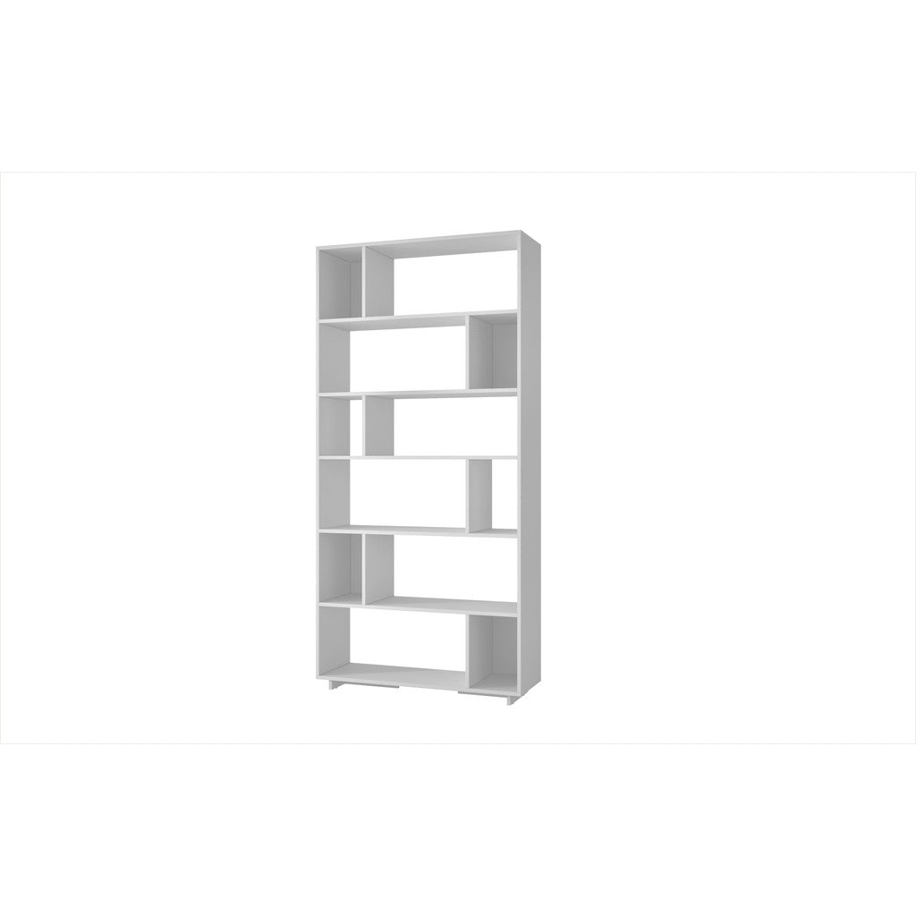 Βιβλιοθήκη Pollonia Λευκό 90x25.4x188.6 εκ. Μελαμίνης
