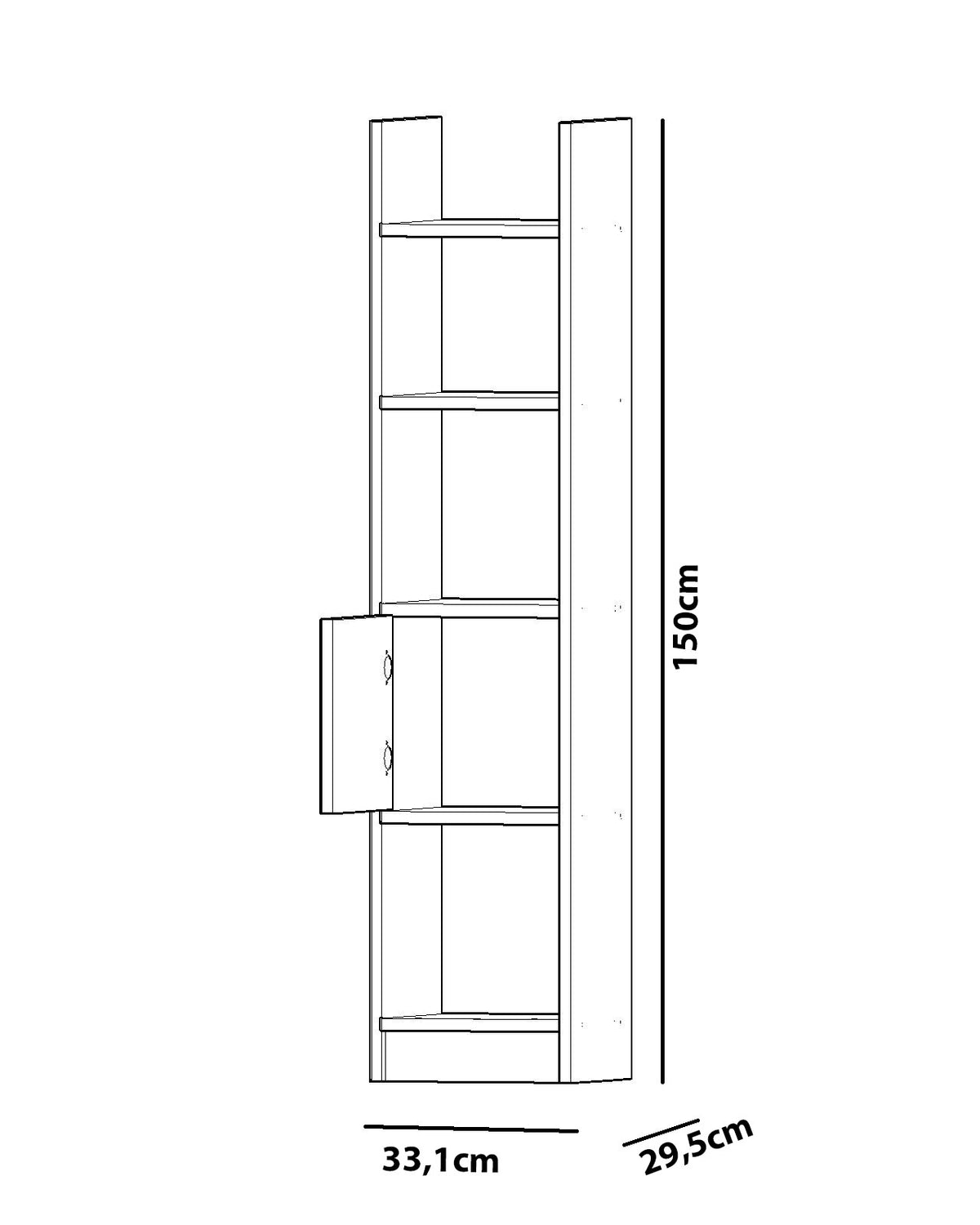 Βιβλιοθήκη Psophis Λευκό 33.1x29.5x150 εκ. Μελαμίνης