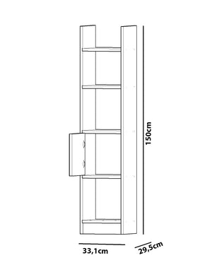 Βιβλιοθήκη Psophis Λευκό 33.1x29.5x150 εκ. Μελαμίνης