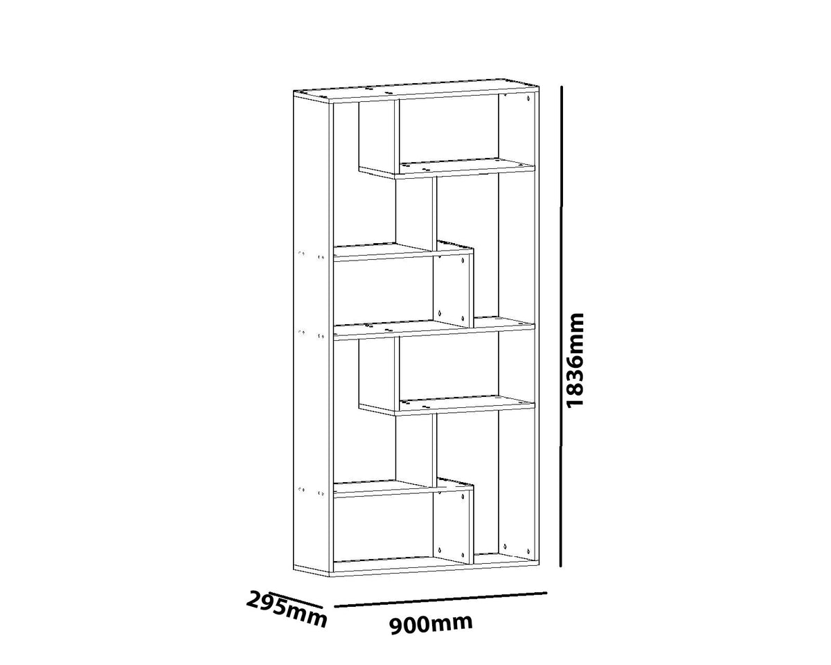 Βιβλιοθήκη Voulgareli Λευκό 90x29.5x183.6 εκ. Μελαμίνης