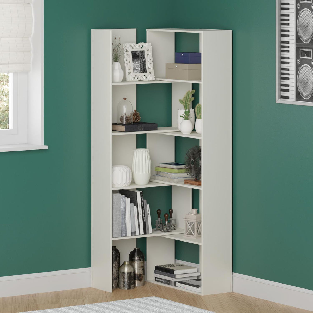 Βιβλιοθήκη Sikyon Λευκό 140x29.5x180 εκ. Μελαμίνης