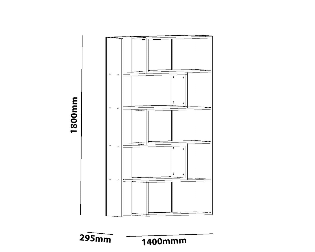 Βιβλιοθήκη Sikyon Λευκό 140x29.5x180 εκ. Μελαμίνης