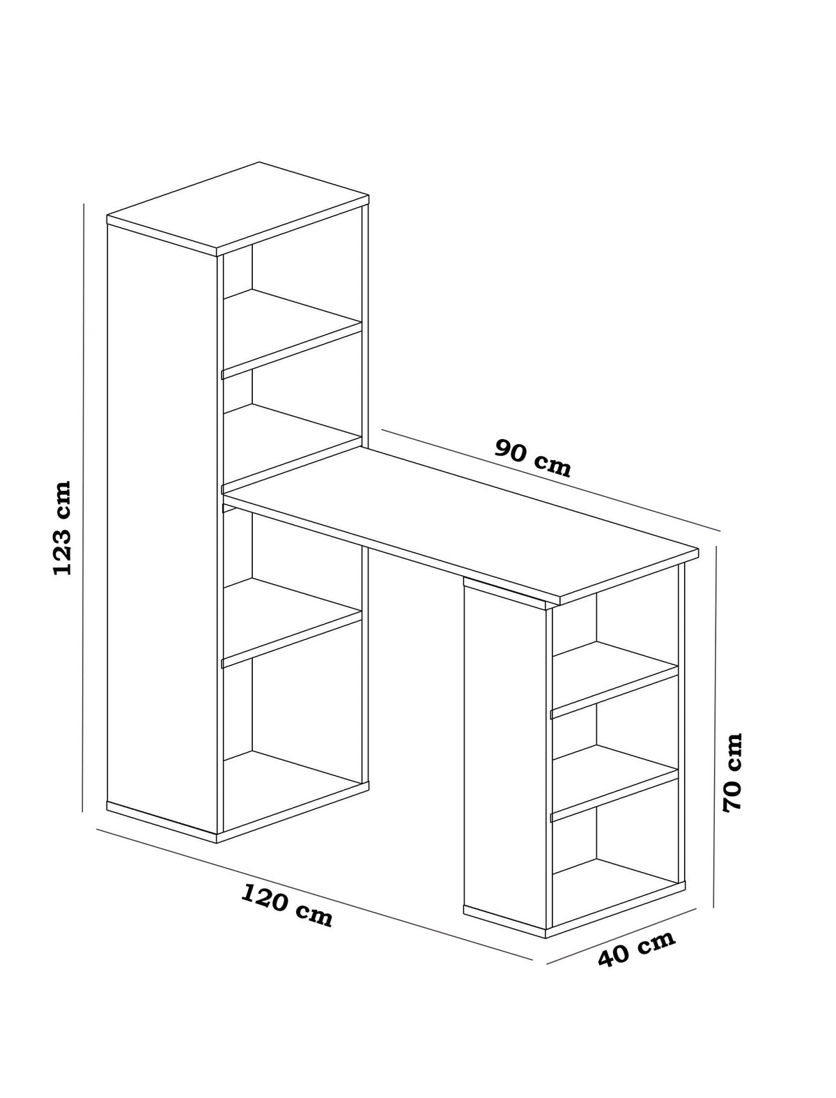 Γραφείο Ligourio Λευκό 90x40x123 εκ. Μελαμίνης