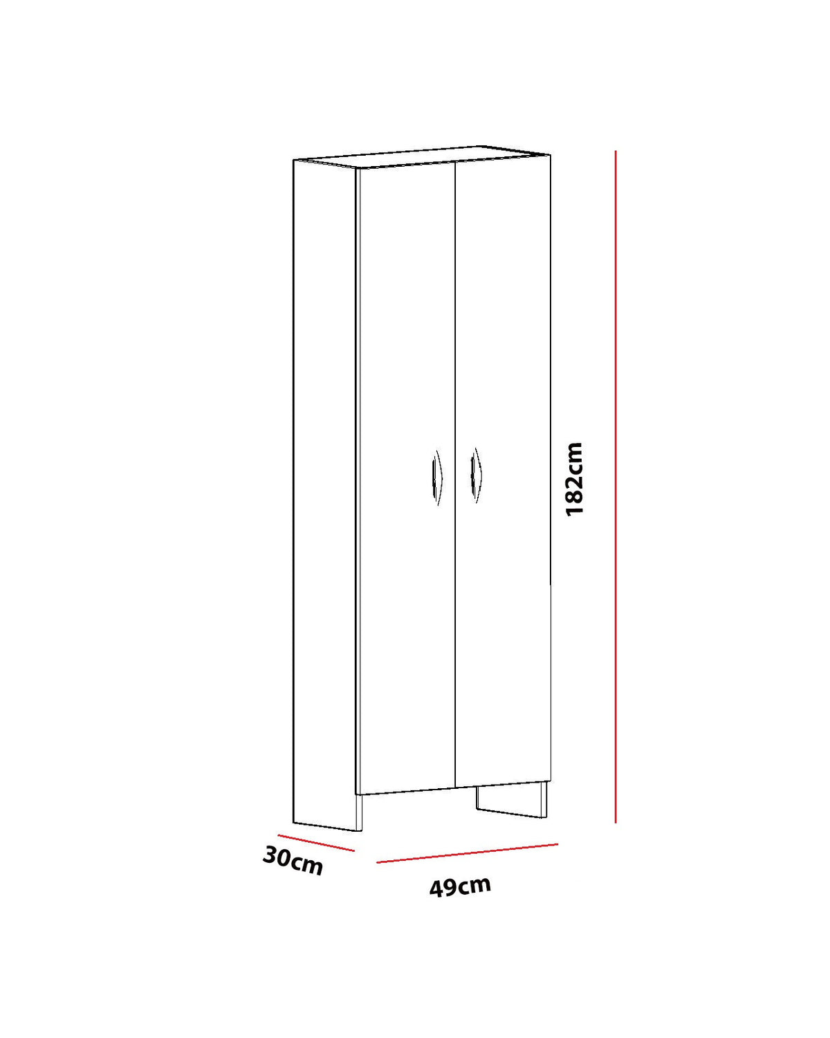 Στήλη Αποθήκευσης Kalarites Λευκό 49x30x182 εκ. Μελαμίνης