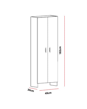 Στήλη Αποθήκευσης Kalarites Λευκό 49x30x182 εκ. Μελαμίνης