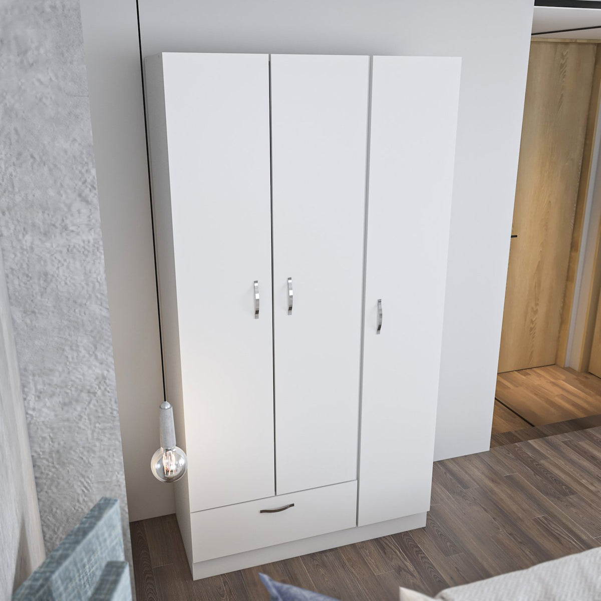 Ντουλάπα Theodoriana Λευκό 90x40x170 εκ. Μελαμίνης