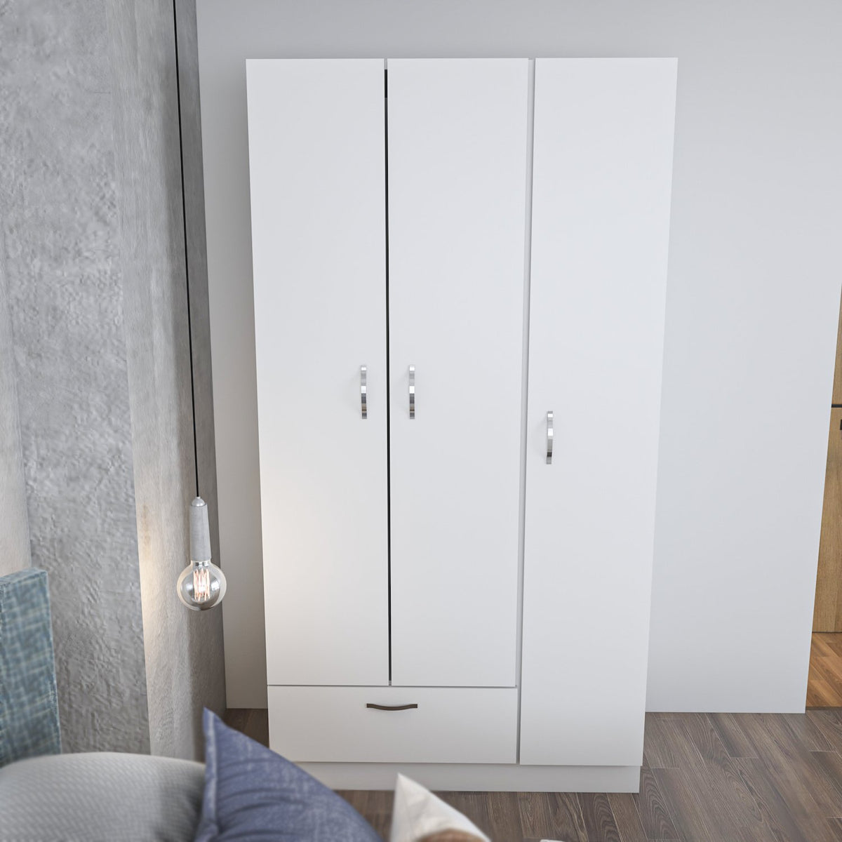 Ντουλάπα Theodoriana Λευκό 90x40x170 εκ. Μελαμίνης