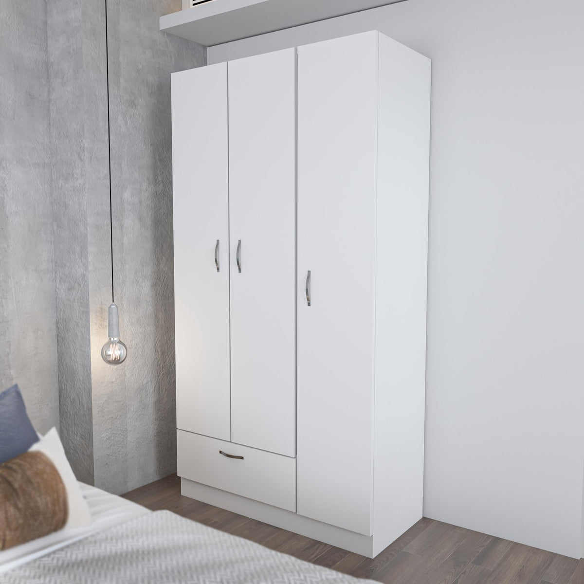 Ντουλάπα Theodoriana Λευκό 90x40x170 εκ. Μελαμίνης