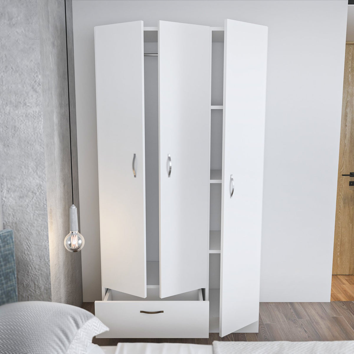 Ντουλάπα Theodoriana Λευκό 90x40x170 εκ. Μελαμίνης