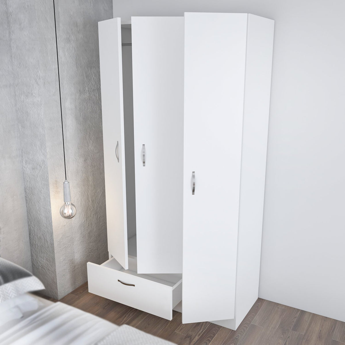 Ντουλάπα Theodoriana Λευκό 90x40x170 εκ. Μελαμίνης